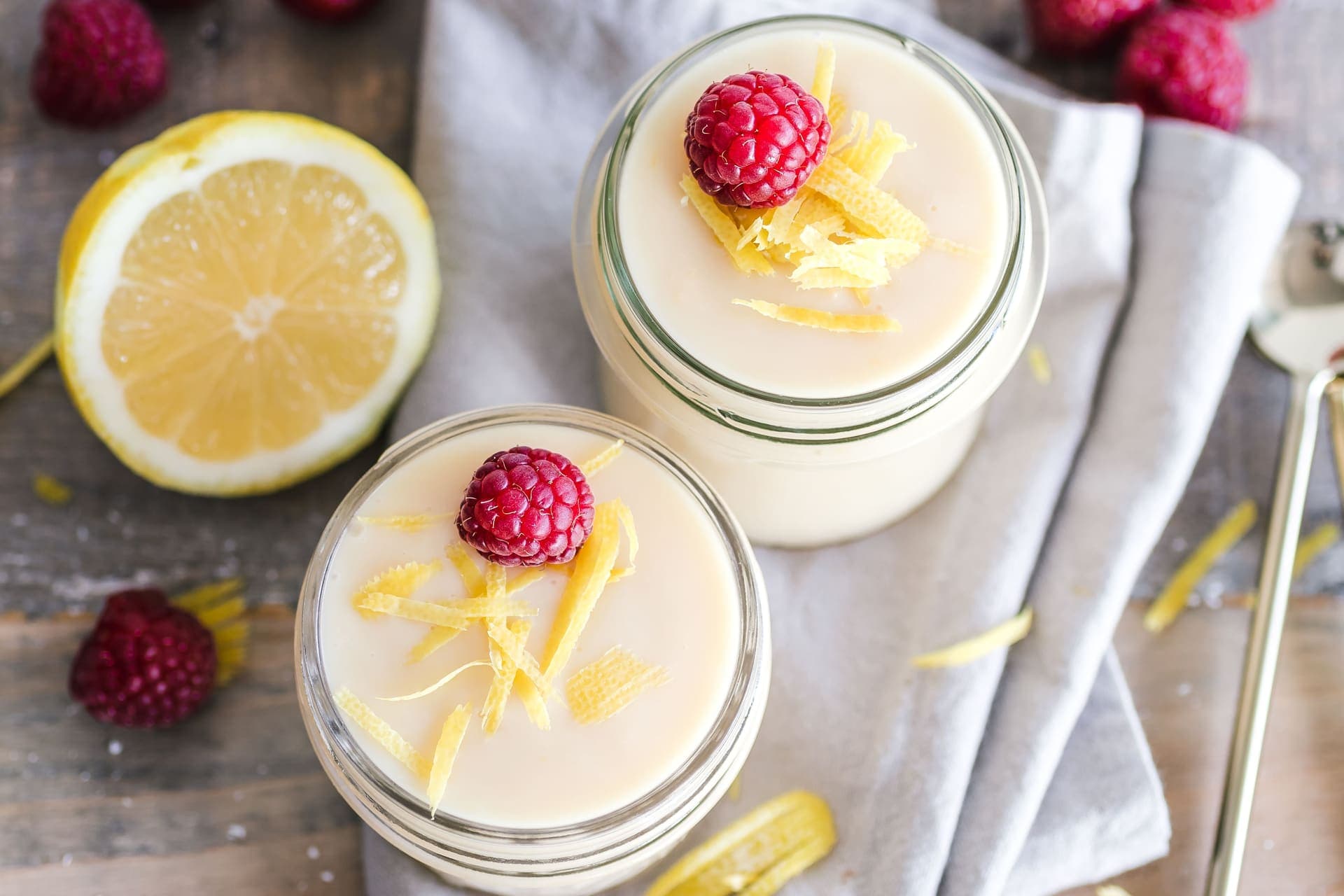Yogurt set in glass mason jars