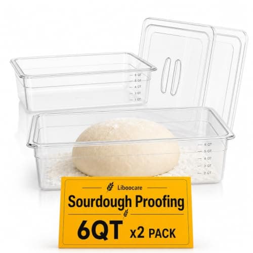 Liboocare Sourdough Proofing Containers, 6 qt, 2-Pack